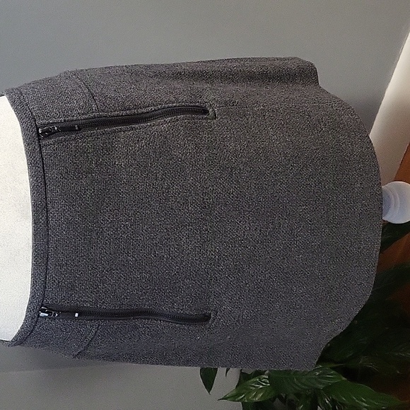 Kenar Gray Wool/Polyester Zipper Detail Lined Mini Skirt - Size 6 - Picture 1 of 5